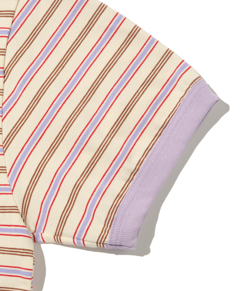 TAILOR STUDIO(テーラースタジオ)の「ソフトキャンパスダンガリー半袖Tシャツ(アイボリー/パープル)(Tシャツ/カットソー・レディース・その他・FREE)」の4枚目の写真