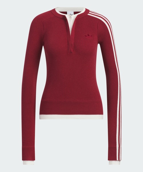 adidas(アディダス)の「プレミアム 3S ボタン クルー スウェット / トレーナー / アディダスオリジナルス adidas Originals(スウェット・レディース・レッド・X-SMALL/X-LARGE/SMALL/MEDIUM/LARGE/XX-LARGE)」の6枚目の写真