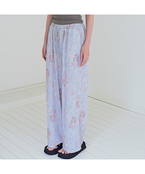 MUSEMOOD(ミューズムード)の「ローズレター ワイドパンツ (バンディングパンツ)(スウェットパンツ・レディース・その他・ONE SIZE)」の1枚目の写真