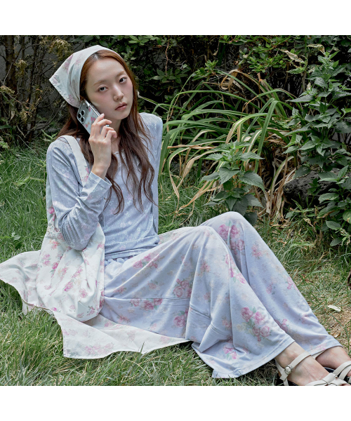 MUSEMOOD(ミューズムード)の「ローズレター ワイドパンツ (バンディングパンツ)(スウェットパンツ・レディース・その他・ONE SIZE)」の3枚目の写真