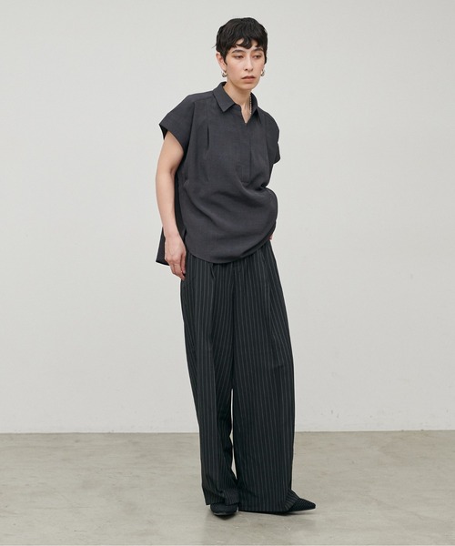 LARUTA(ラルータ)の「【LARUTA】接触冷感シャツパンツセット(シャツ/ブラウス・レディース・ライトグレー/ダークブラウン/グレー・MEDIUM)」の21枚目の写真