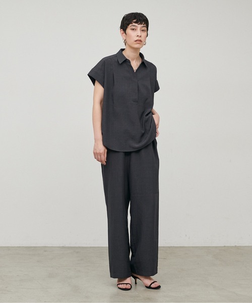LARUTA(ラルータ)の「【LARUTA】接触冷感シャツパンツセット(シャツ/ブラウス・レディース・ライトグレー/ダークブラウン/グレー・MEDIUM)」の13枚目の写真