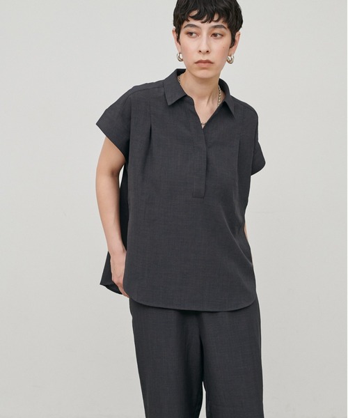 LARUTA(ラルータ)の「【LARUTA】接触冷感シャツパンツセット(シャツ/ブラウス・レディース・ライトグレー/ダークブラウン/グレー・MEDIUM)」の15枚目の写真