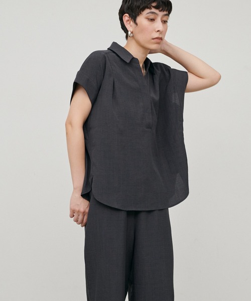 LARUTA(ラルータ)の「【LARUTA】接触冷感シャツパンツセット(シャツ/ブラウス・レディース・ライトグレー/ダークブラウン/グレー・MEDIUM)」の16枚目の写真