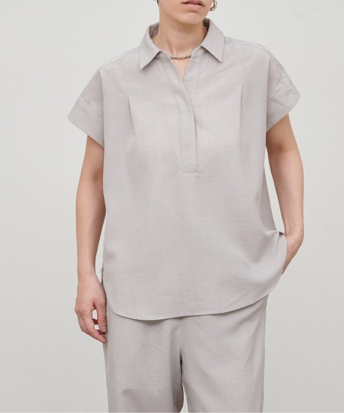 LARUTA(ラルータ)の「【LARUTA】接触冷感シャツパンツセット(シャツ/ブラウス・レディース・ライトグレー/ダークブラウン/グレー・MEDIUM)」の9枚目の写真
