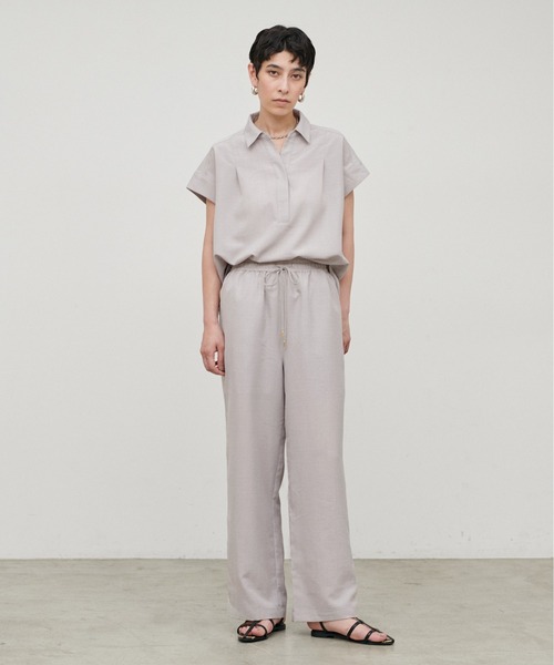 LARUTA(ラルータ)の「【LARUTA】接触冷感シャツパンツセット(シャツ/ブラウス・レディース・ライトグレー/ダークブラウン/グレー・MEDIUM)」の5枚目の写真