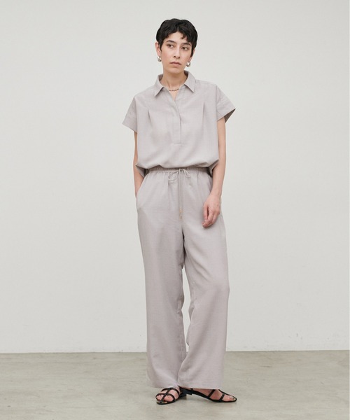 LARUTA(ラルータ)の「【LARUTA】接触冷感シャツパンツセット(シャツ/ブラウス・レディース・ライトグレー/ダークブラウン/グレー・MEDIUM)」の6枚目の写真
