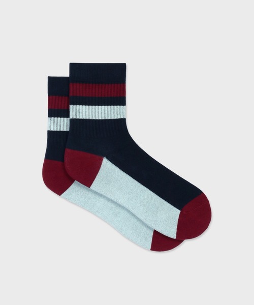 Paul Smith(ポールスミス)の「レトロライン ミディアムソックス【260637 MD2】(ソックス/靴下・メンズ・グレー/ホワイト/ネイビー・25-27)」の1枚目の写真