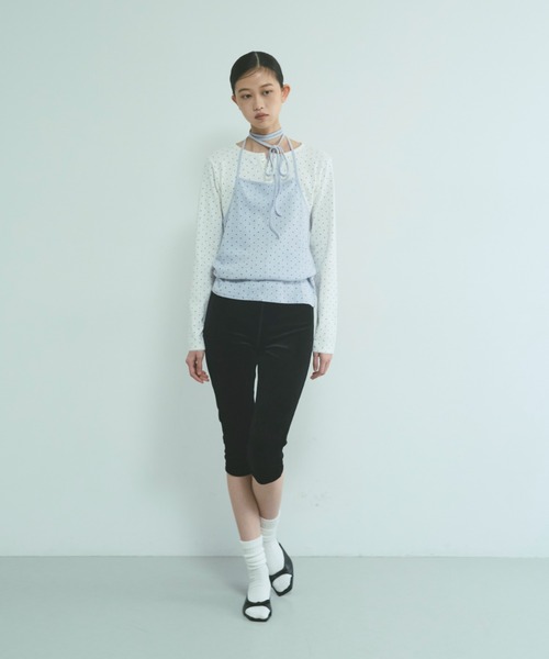 EN NEUME(エンノイム)の「Powder Dot Henley(Tシャツ/カットソー・レディース・ネイビー/イエロー/ブルー/オフホワイト・FREE)」の7枚目の写真