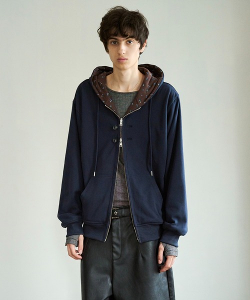 CAMPHOR WOOD（カンファーウッド）の「REVERSIBLE FLOWER THERMAL HOODIE / リバーシブルフラワーサーマルフーディー（パーカー・メンズ・ネイビー/グレー・SMALL/MEDIUM/LARGE）」の2枚目の写真