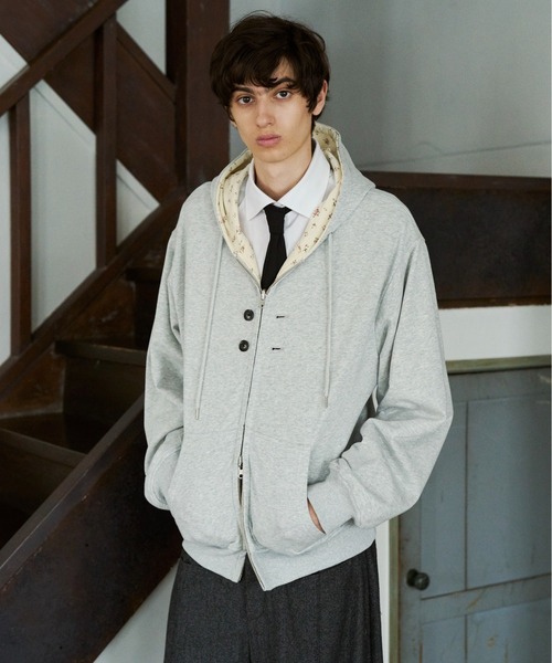 CAMPHOR WOOD（カンファーウッド）の「REVERSIBLE FLOWER THERMAL HOODIE / リバーシブルフラワーサーマルフーディー（パーカー・メンズ・ネイビー/グレー・SMALL/MEDIUM/LARGE）」の12枚目の写真
