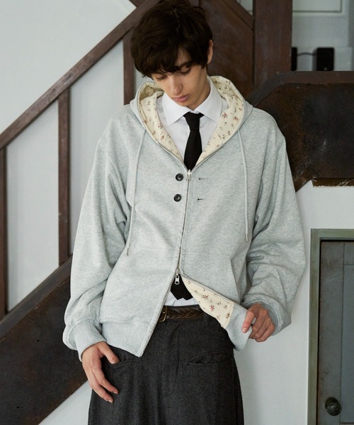 CAMPHOR WOOD（カンファーウッド）の「REVERSIBLE FLOWER THERMAL HOODIE / リバーシブルフラワーサーマルフーディー（パーカー・メンズ・ネイビー/グレー・SMALL/MEDIUM/LARGE）」の13枚目の写真