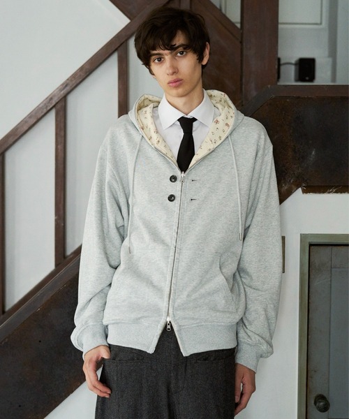 CAMPHOR WOOD（カンファーウッド）の「REVERSIBLE FLOWER THERMAL HOODIE / リバーシブルフラワーサーマルフーディー（パーカー・メンズ・ネイビー/グレー・SMALL/MEDIUM/LARGE）」の11枚目の写真