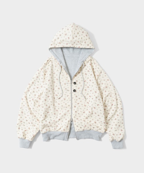 CAMPHOR WOOD（カンファーウッド）の「REVERSIBLE FLOWER THERMAL HOODIE / リバーシブルフラワーサーマルフーディー（パーカー・メンズ・ネイビー/グレー・SMALL/MEDIUM/LARGE）」の5枚目の写真