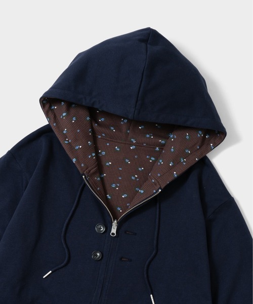 CAMPHOR WOOD（カンファーウッド）の「REVERSIBLE FLOWER THERMAL HOODIE / リバーシブルフラワーサーマルフーディー（パーカー・メンズ・ネイビー/グレー・SMALL/MEDIUM/LARGE）」の9枚目の写真