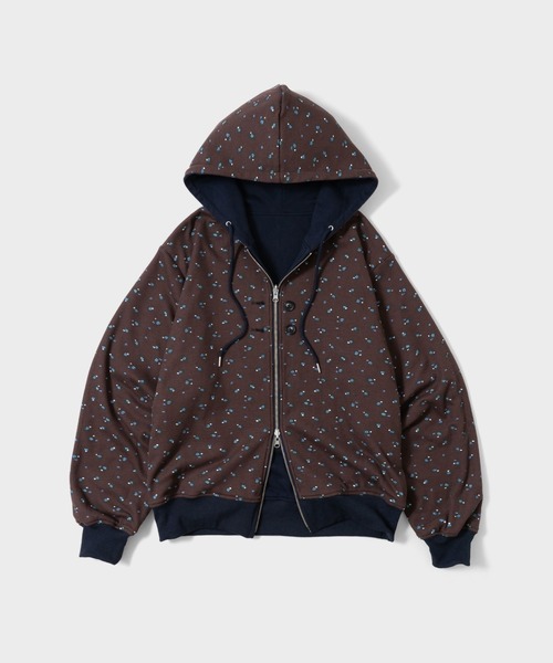 CAMPHOR WOOD（カンファーウッド）の「REVERSIBLE FLOWER THERMAL HOODIE / リバーシブルフラワーサーマルフーディー（パーカー・メンズ・ネイビー/グレー・SMALL/MEDIUM/LARGE）」の8枚目の写真