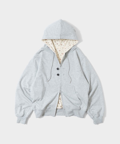 CAMPHOR WOOD（カンファーウッド）の「REVERSIBLE FLOWER THERMAL HOODIE / リバーシブルフラワーサーマルフーディー（パーカー・メンズ・ネイビー/グレー・SMALL/MEDIUM/LARGE）」の3枚目の写真