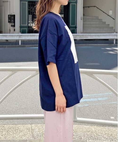 FUN(ファン)の「ネコテンシャT(Tシャツ/カットソー・レディース・ネイビー/チャコールグレー/オフホワイト・FREE)」の4枚目の写真