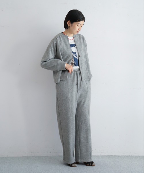 NOMBRE IMPAIR（ノンブルアンペール）の「【予約】ダブルフェイスカット　リブ付ショートジャケット（テーラードジャケット・レディース・グレー/チャコールグレー・FREE）」の14枚目の写真