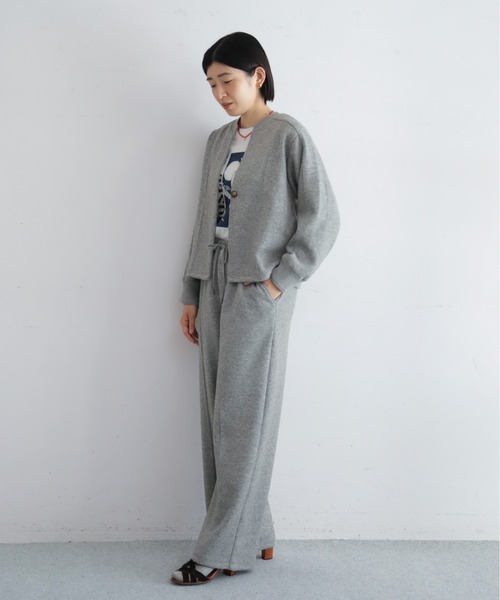 NOMBRE IMPAIR（ノンブルアンペール）の「【予約】ダブルフェイスカット　リブ付ショートジャケット（テーラードジャケット・レディース・グレー/チャコールグレー・FREE）」の13枚目の写真