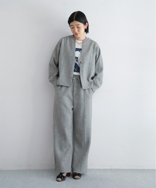 NOMBRE IMPAIR（ノンブルアンペール）の「【予約】ダブルフェイスカット　リブ付ショートジャケット（テーラードジャケット・レディース・グレー/チャコールグレー・FREE）」の11枚目の写真