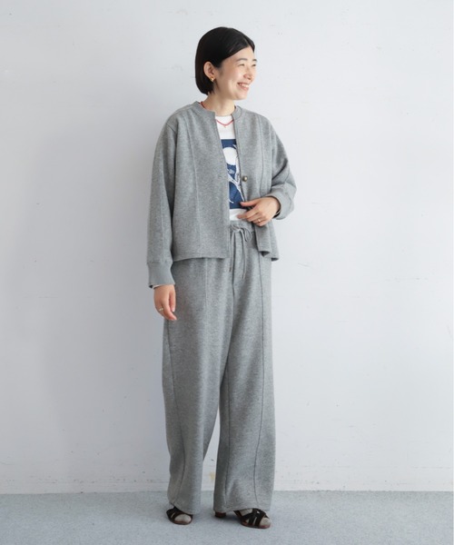 NOMBRE IMPAIR（ノンブルアンペール）の「【予約】ダブルフェイスカット　リブ付ショートジャケット（テーラードジャケット・レディース・グレー/チャコールグレー・FREE）」の12枚目の写真