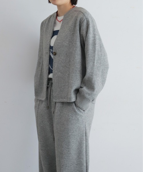 NOMBRE IMPAIR（ノンブルアンペール）の「【予約】ダブルフェイスカット　リブ付ショートジャケット（テーラードジャケット・レディース・グレー/チャコールグレー・FREE）」の10枚目の写真