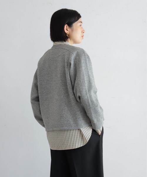 NOMBRE IMPAIR（ノンブルアンペール）の「【予約】ダブルフェイスカット　リブ付ショートジャケット（テーラードジャケット・レディース・グレー/チャコールグレー・FREE）」の4枚目の写真