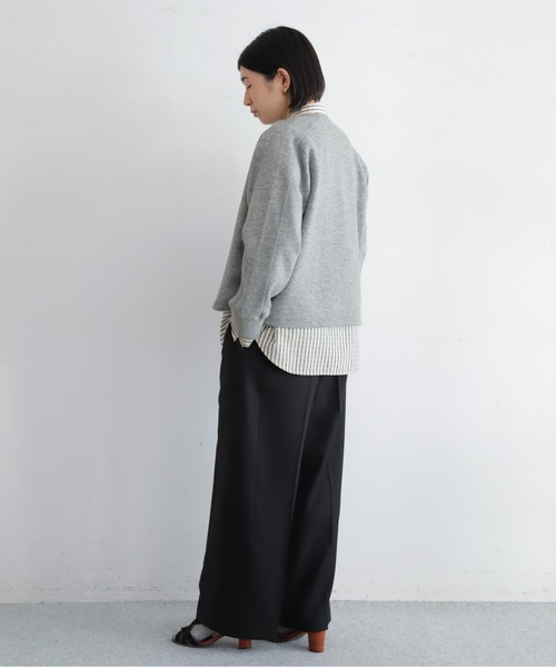 NOMBRE IMPAIR（ノンブルアンペール）の「【予約】ダブルフェイスカット　リブ付ショートジャケット（テーラードジャケット・レディース・グレー/チャコールグレー・FREE）」の6枚目の写真