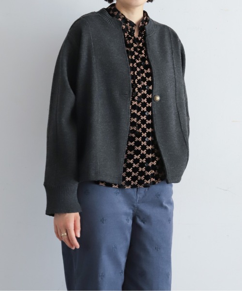 NOMBRE IMPAIR（ノンブルアンペール）の「【予約】ダブルフェイスカット　リブ付ショートジャケット（テーラードジャケット・レディース・グレー/チャコールグレー・FREE）」の15枚目の写真