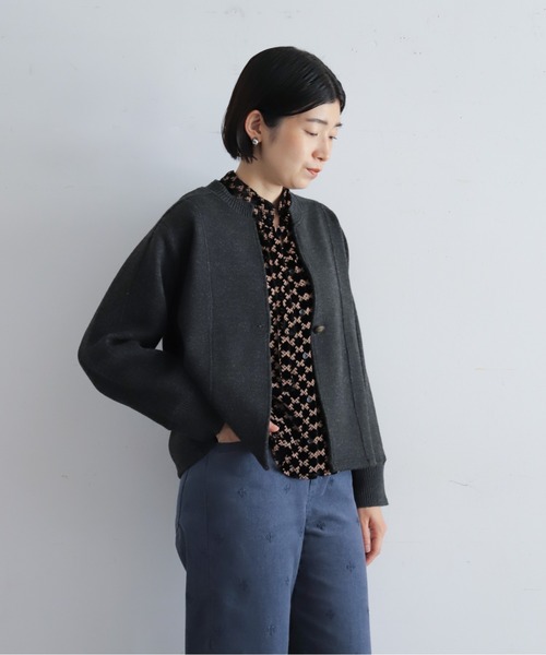 NOMBRE IMPAIR（ノンブルアンペール）の「【予約】ダブルフェイスカット　リブ付ショートジャケット（テーラードジャケット・レディース・グレー/チャコールグレー・FREE）」の19枚目の写真