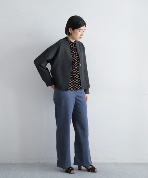 NOMBRE IMPAIR（ノンブルアンペール）の「【予約】ダブルフェイスカット　リブ付ショートジャケット（テーラードジャケット・レディース・グレー/チャコールグレー・FREE）」の22枚目の写真