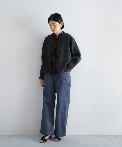NOMBRE IMPAIR（ノンブルアンペール）の「【予約】ダブルフェイスカット　リブ付ショートジャケット（テーラードジャケット・レディース・グレー/チャコールグレー・FREE）」の21枚目の写真