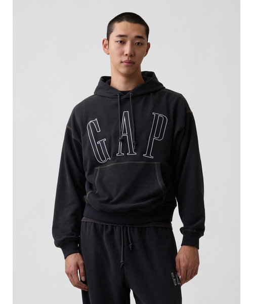 GAP(ギャップ)の「ヴィンテージソフト フレンチテリー オーバーサイズ GAPロゴパーカー(スウェット・メンズ・ブルー系その他2/グレー/ネイビー/グリーン/レッド・XL/L/M/S/XS)」の3枚目の写真