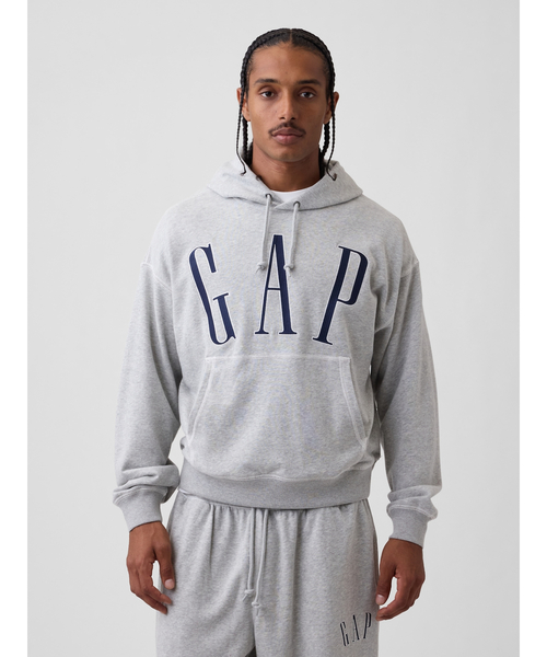 GAP(ギャップ)の「ヴィンテージソフト フレンチテリー オーバーサイズ GAPロゴパーカー(スウェット・メンズ・ブルー系その他2/グレー/ネイビー/グリーン/レッド・XL/L/M/S/XS)」の2枚目の写真