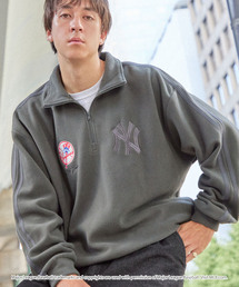 MLB（メジャーリーグベースボール）の「MLB メジャーリーグベースボール 別注 ロゴ刺繍 マイクロフリース ドローコード ハーフジッププルオーバー（スウェット）」
