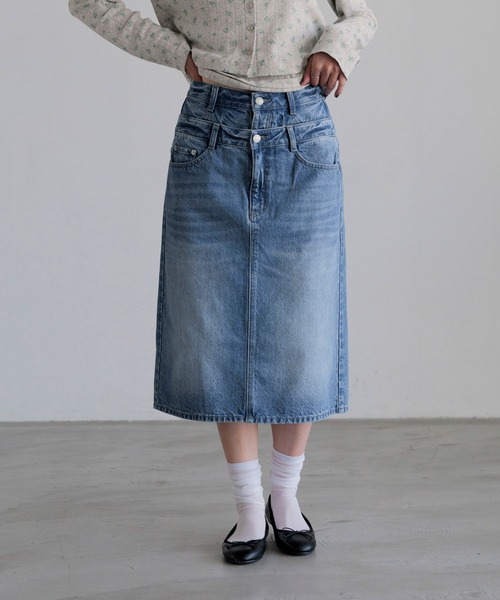 LOWRYS FARM(ローリーズファーム)の「CONE/Wウエストミディスカート 1047092(スカート・レディース・ブラック/ブルー・MEDIUM/LARGE)」の7枚目の写真