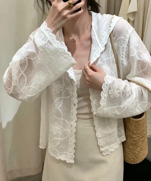 SHOUYO（ショウヨウ）の「花柄刺繍ロングスリーブシャツ（シャツ/ブラウス・レディース・ホワイト・M）」の3枚目の写真