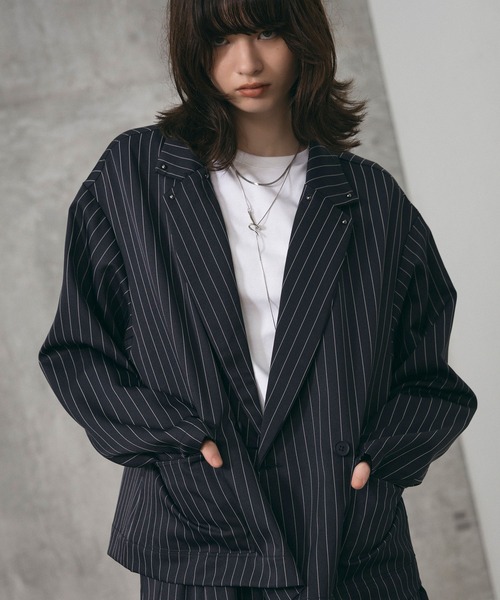 セール】Studded short double-breasted jacket / スタッズ ショート