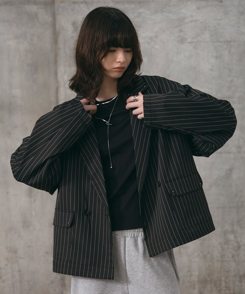 Studded short double-breasted jacket / スタッズ ショート ダブル