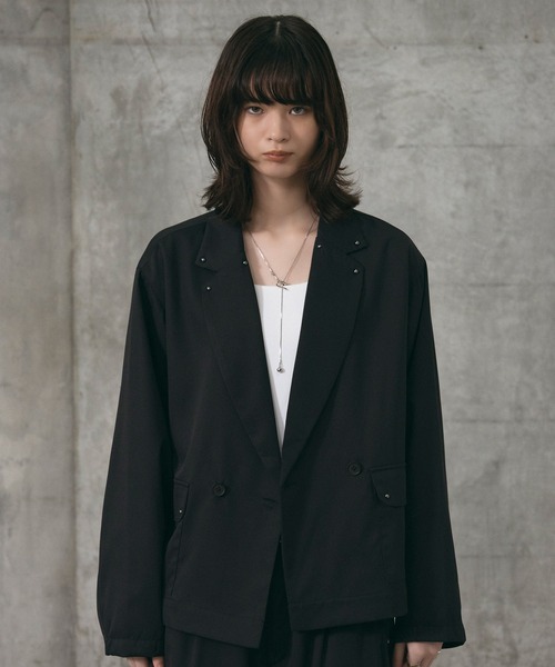 Studded short double-breasted jacket / スタッズ ショート ダブル
