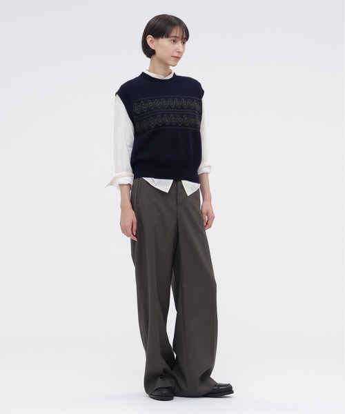 MARGARET HOWELL(マーガレットハウエル)の「WOOL ALPACA FAIRISLE(ニット/セーター・レディース・ネイビー/チャコール・2)」の7枚目の写真