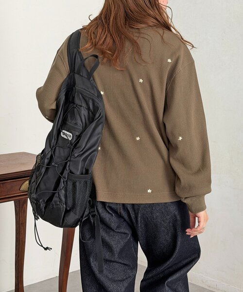CPCM(シーピーシーエム)の「フラワー刺繍ワッフルヘンリー(Tシャツ/カットソー・メンズ・ネイビー/カーキ/グレー・MEDIUM/SMALL/LARGE)」の15枚目の写真