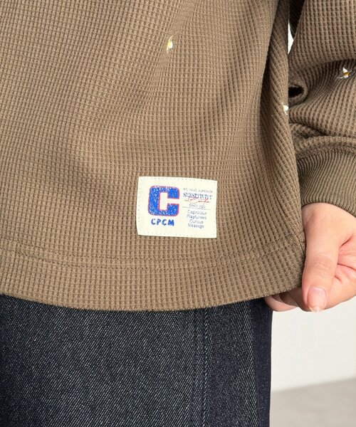 CPCM(シーピーシーエム)の「フラワー刺繍ワッフルヘンリー(Tシャツ/カットソー・メンズ・ネイビー/カーキ/グレー・MEDIUM/SMALL/LARGE)」の20枚目の写真