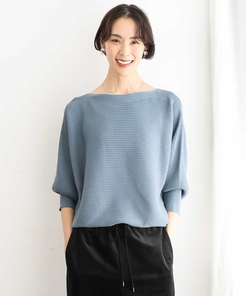 MICHEL KLEIN（ミッシェル・クラン）の「［定番人気］ホールガーメント(R)ドルマンスリーブニット（ニット/セーター・レディース・パープル/オレンジ/ブルー/ブラウン・38）」の3枚目の写真