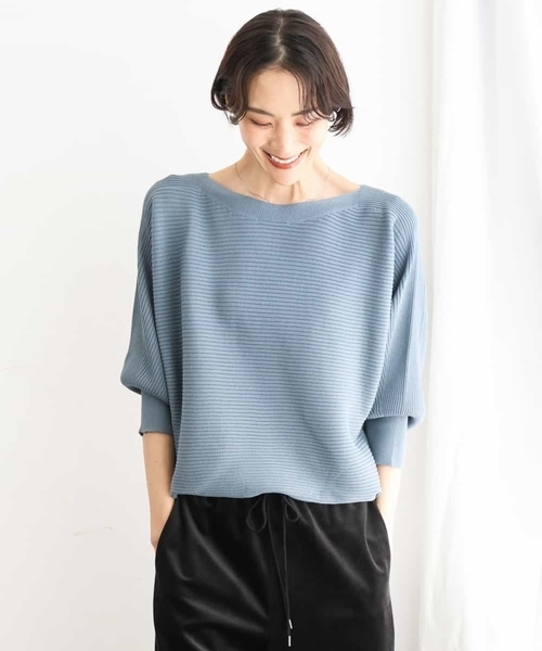 MICHEL KLEIN（ミッシェル・クラン）の「［定番人気］ホールガーメント(R)ドルマンスリーブニット（ニット/セーター・レディース・パープル/オレンジ/ブルー/ブラウン・38）」の8枚目の写真