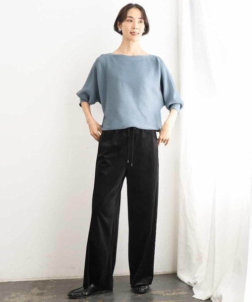 MICHEL KLEIN（ミッシェル・クラン）の「［定番人気］ホールガーメント(R)ドルマンスリーブニット（ニット/セーター・レディース・パープル/オレンジ/ブルー/ブラウン・38）」の9枚目の写真