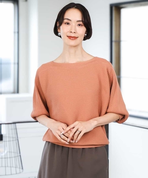 MICHEL KLEIN（ミッシェル・クラン）の「［定番人気］ホールガーメント(R)ドルマンスリーブニット（ニット/セーター・レディース・パープル/オレンジ/ブルー/ブラウン・38）」の16枚目の写真