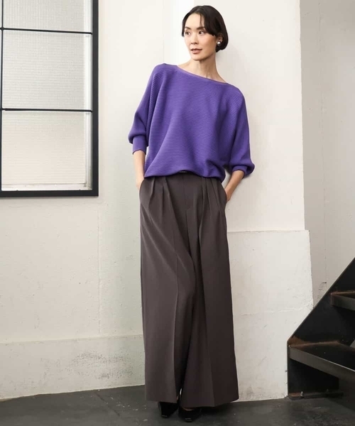 MICHEL KLEIN（ミッシェル・クラン）の「［定番人気］ホールガーメント(R)ドルマンスリーブニット（ニット/セーター・レディース・パープル/オレンジ/ブルー/ブラウン・38）」の21枚目の写真