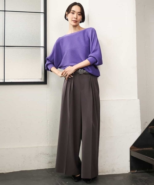 MICHEL KLEIN（ミッシェル・クラン）の「［定番人気］ホールガーメント(R)ドルマンスリーブニット（ニット/セーター・レディース・パープル/オレンジ/ブルー/ブラウン・38）」の22枚目の写真